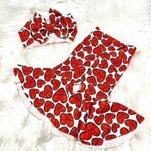 Baby orange basketball heart set